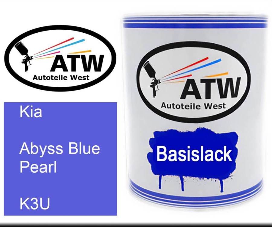 Kia, Abyss Blue Pearl, K3U: 1L Lackdose, von ATW Autoteile West.